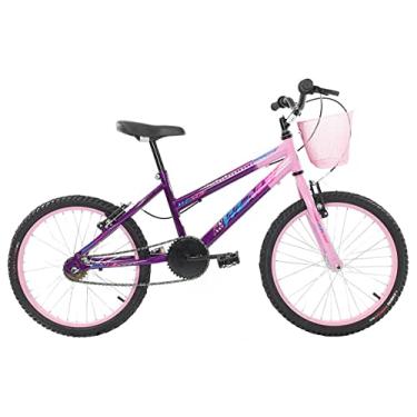 Imagem de Bicicleta Infantil Feminina Aro 20 Wendy – Freios V‑Brake, Rodinhas Laterais, Quadro Aço Carbono – Ideal para Meninas de 6 a 11 anos,Violeta Rosa