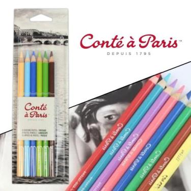 Imagem de Kit de Lápis Conté a Paris Pastel Paisagem 6 Cores Ref.50113 - CONTE A