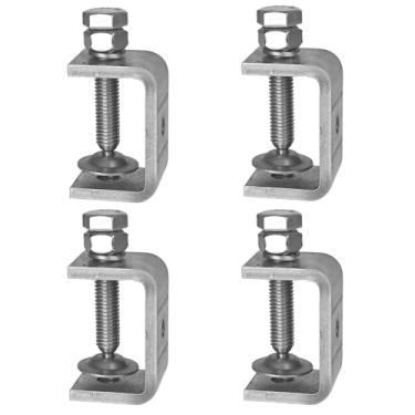 Imagem de MCSDFN Pacote com 4 braçadeiras C de aço inoxidável de 3,5 cm com abertura de mandíbula larga estável, braçadeiras de torno C pequenas braçadeira em U resistente para montagem de solda em madeira e