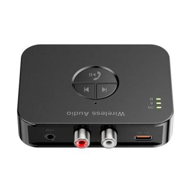 Imagem de Adaptador de áudio Bluetooth 5.4, receptor adaptador de áudio sem fio do sistema de som, RCA/AUX/Tipo-C/USB