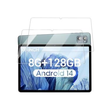 Imagem de Protetor de tela para tablet WDYQJE A55 Android 14 de 10,1 polegadas, filme de vidro temperado 9H antiarranhões fácil de instalar, sem bolhas, pacote com 2