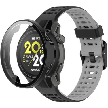Imagem de QHBAMD Pulseiras de relógio compatíveis com COROS Pace 3, com capa de PC, macia, respirável, à prova d'água, esportiva, pulseira de silicone para Pace 3