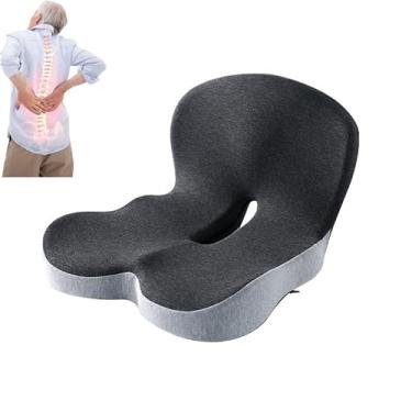 Imagem de Almofadas de assento integradas em forma de L de espuma viscoelástica – Almofada de assento para cadeira de escritório, almofada de assento para alívio da dor no cóccix, almofadas de assento de carro