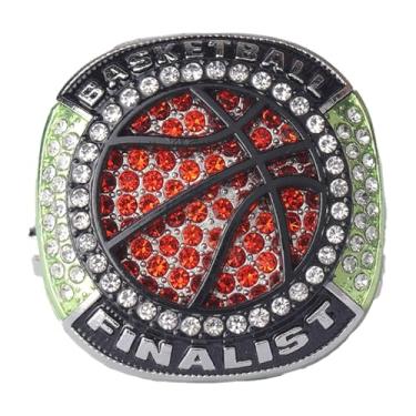 Imagem de TOPSPORTSJEWELRY jogador de basquete prêmios campeonato anel dedo tamanho 10, Zinco, Cristal