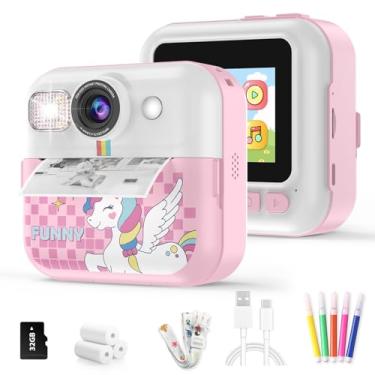 Imagem de BOFIDAR Câmera Infantil, Câmera Para Crianças, Brinquedos De Impressão Instantânea, Câmera Para Crianças 1080P Para Impressão, Câmera Selfie Rosa, Presentes De Aniversário De Natal Para Meninas E Me