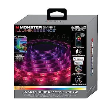 Imagem de Fita de luz Monster 10 m Sound Reactive RGB+W, Smart Multi-Color + Multibranco, uso interno, controle de aplicativo e voz, Xtreme Easy Assembly