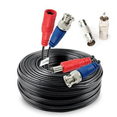 Imagem de BNC Cabo de alimentação vedio pré-fabricado Al-in-One Câmera Vídeo Cabo BNC Cabo de fio para vigilância Sistema de segurança CCTV com conectores (BNC fêmea e BNC para RCA), 50Feet