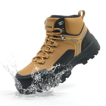 Imagem de Xyldra Botas de aço à prova d'água para homens, largas, antiderrapantes, para trabalho, leves, antiderrapantes, para construção de bico composto, calçados de trabalho, Preto, amarelo, 13.5 Wide