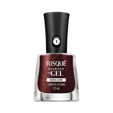 Imagem de Esmalte Vermelho Risqué Diamond Gel Charlotte de Romã Metálico 9,5 ml