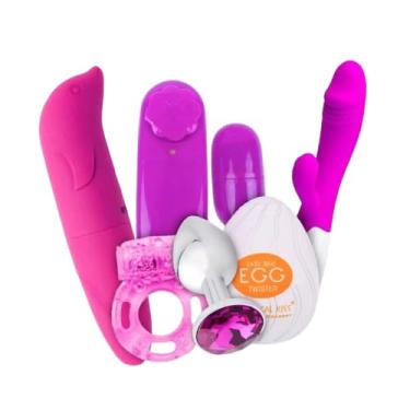Imagem de Kit sex shop Vibrador snap 10 modos Vribrador ponto G Plug Anal Anel peniano Vibrador Bulet Masturbador Egg Kit completo para Apimentar a relação ou usar solo