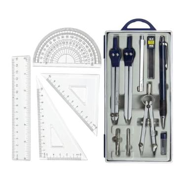 Imagem de IEUDNS Conjunto de ferramentas de desenho de geometria, bússola multifuncional profissional, transferidor para material escolar, engenheiro de arquitetura, Style a