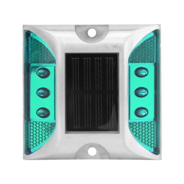 Imagem de TOPINCN Luzes de Pico Moídas Movidas a Energia Solar, Lâmpadas de Marcador de Entrada de Automóveis LED, Iluminação de Caminhos Externos, Dispositivos de Brilho de Rodo (Verde)