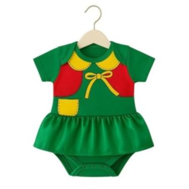 Imagem de Fantasia Chiquinha bebê menina body temático Turma do Chaves (Verde, P)