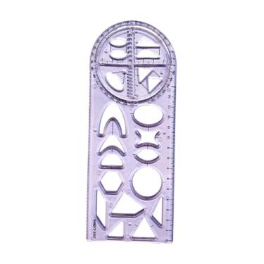 Imagem de IEUDNS Modelo de desenho de régua geométrica multifuncional, régua de desenho de múltiplas formas para escritório para prédio estudantil, Style C