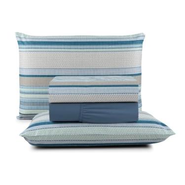 Imagem de Jogo de Cama Casal Box 4 Peças Micropercal 200 Fios com Lençol com Elástico e Fronhas – Toque Aveludado(Bariloche)