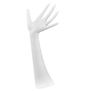 Imagem de Colaxi Organizador de joias de mão de manequim, suporte de colar de resina, suporte de anel minimalista, de anel, de joias para mesa, loja de varejo, Branco