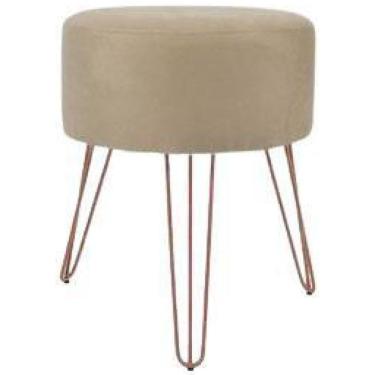 Imagem de Kit 2 Puff Banqueta Sala De Estar Bege/Nude Moderno Premium