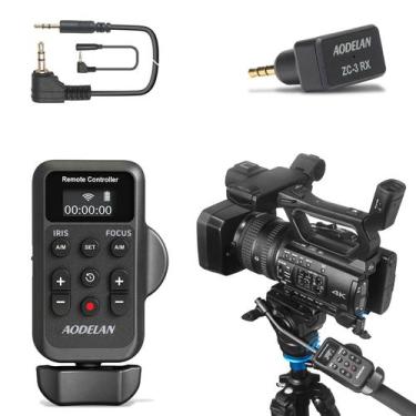 Imagem de Controlador de zoom sem fio AODELAN para câmeras de vídeo Sony e Canon