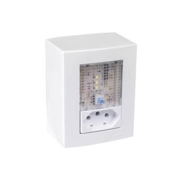 Imagem de Caixa de Sobrepor 75x95 com Luz de Emergência Led Standard e Tomada 2P