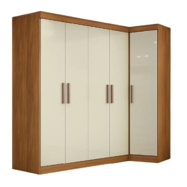 Imagem de Guarda Roupas Modulado de Canto Madrid com 5 Portas e 2 Gavetas Maxel
