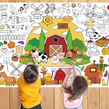 Imagem de Pôster para colorir Nicime Farm 110x80cm com foto para crianças