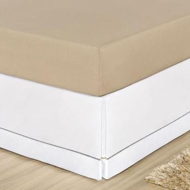 Imagem de Saia Cama Casal King Box Percal 180 Fios Acabamento em Ponto Palito - 