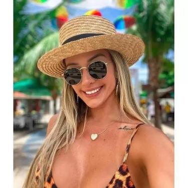 Imagem de Chapéu Feminino Paris Palha Luxo Aba Media Moda - SHOP ALTERNATIVO