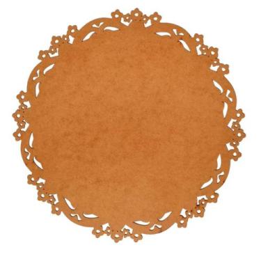 Imagem de Sousplat em MDF Cru Arabesco 35cm - MDF 3mm - Kit C/ 12 Unid. - LENOBR