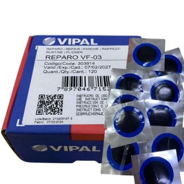 Imagem de Reparo para Pneu 35 Mm Caixa Com 120 Pecas borda azul - 303914 - VF-03