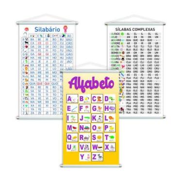 Imagem de Alfabeto + Silabário + Complexo Kit 3 Banners 80X50Cm - Plimshop