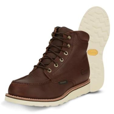 Imagem de Chippewa Bota de trabalho masculina Edge Walker 15 cm impermeável com cadarço bico macio, Briar Haystack – Botas moc Toe duráveis e confortáveis para homens, Briar Haystack - Bico macio, 9 Wide