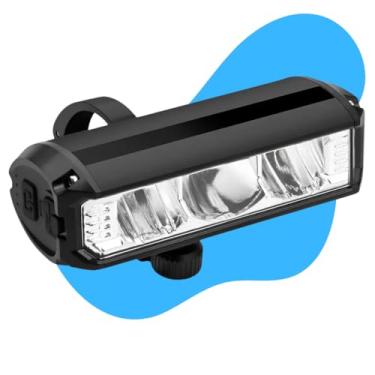 Imagem de Lanterna Bicicleta Farol Bike Led Recarregável Usb Potente Sinalizador Dianteiro Pisca 3 Leds até 900 Lumens