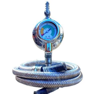 Imagem de Registro Regulador Gas Rb1 Visor Mangueira malha aço 1,2 mts - VINIGÁS