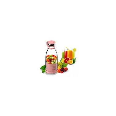 Imagem de Espremedor de copos recarregável portátil 300mL rosa - Lightbek Offici