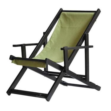 Imagem de Espreguiçadeira Preguiçosa Dobrável Madeira Maciça Envernizada Cor Pre