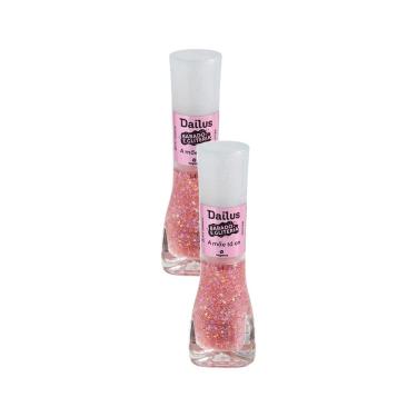 Imagem de Kit 2 Esmalte Dailus Babado e Gliteria Cor A Mãe Ta On 8ml