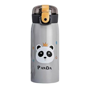Imagem de Garrafa Térmica Garrafinha Térmica Infantil Inox Canudo Trava 350 ml - Desenho Panda - TYDA