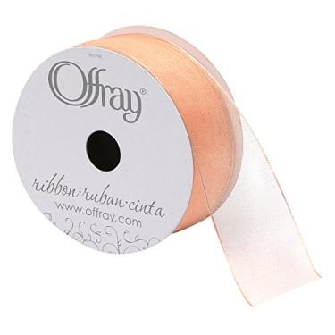 Imagem de Offray Fita transparente Encore com borda com fio, 3,8 cm de largura, 25 metros, néctar