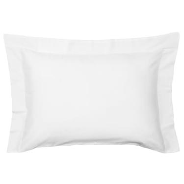 Imagem de Fronha 300 Fios Avulsa para Travesseiro Percal 100% Algodão 50x70cm - Bem Lunar (Branca)