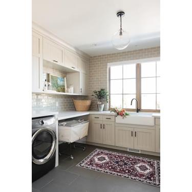 Imagem de Tapete lavável, casa de fazenda moderna, vintage, turco, boêmio, envelhecido, oriental, tradicional, tapetes para sala de estar, jantar, quarto, escritório, entrada, hall de entrada