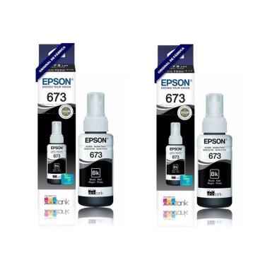 Imagem de Kit Tintas Epson Original 673 T673 T673120 2 Pretos L800 L810 L1800 L805 L850 70ml