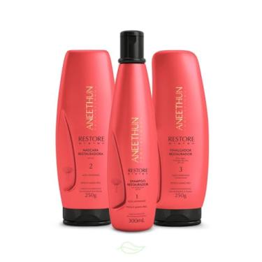 Imagem de Kit Restore System Aneethun Shampoo 300ml Máscara 250g Finalizador 250g