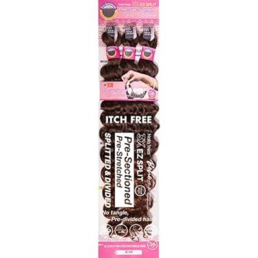 Imagem de Janet Collection Nala Tress 3X EZ SPLIT Pré-Seccionado Trança Pré-Esticada Sem nós Extremamente Leve BREEZE WAVE 142 cm Pacote econômico (142 cm, Cor #1)