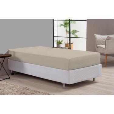 Imagem de Lençol Avulso 180 Fios Percal Solteiro Avelã Algodão