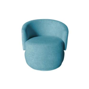 Imagem de Poltrona Decorativa Beatriz Orgânica Suede Azul Turquesa - Mansão Deco
