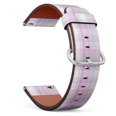 Imagem de MRAKPLGE Pulseira de relógio, estampa xadrez violeta, Fossil Gen 5E 42 mm/Gen 6 42 mm, Fossil Venture Gen 4 HR/Gen 3 feminina e masculina, pulseira de couro vegano de substituição de 18 mm