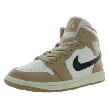 Imagem de Nike Tênis feminino Air Jordan 1 Mid Shoes, Vela/preto/marrom-deserto, 36