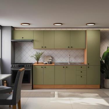 Imagem de Cozinha Modulada Pixel Kappesberg 100% Mdp Canela-verde Frevo 330cm