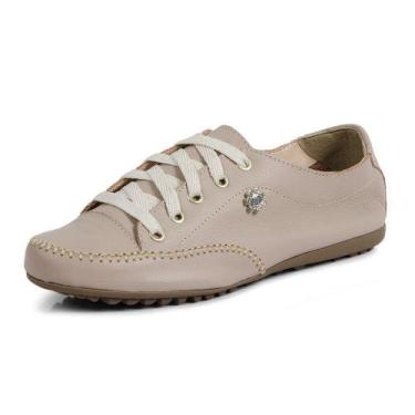 Imagem de Sapatênis Tênis Mocassim Feminino Couro Flay Izabela Araújo - 100 - Nu