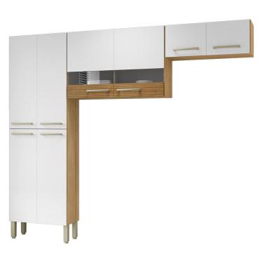 Imagem de Cozinha 3 Pecas Nala 222 Cm Freijo Supremo Cp Ripado Freijo Ktp